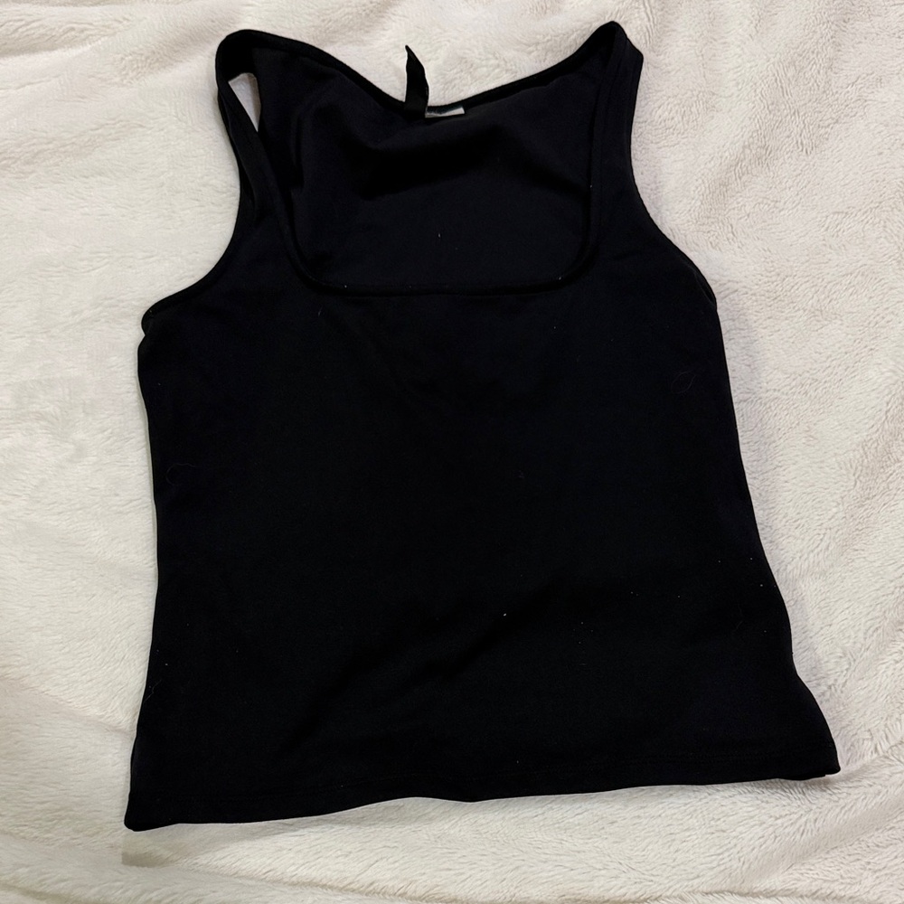 H&M Black Square Neck Tank Top